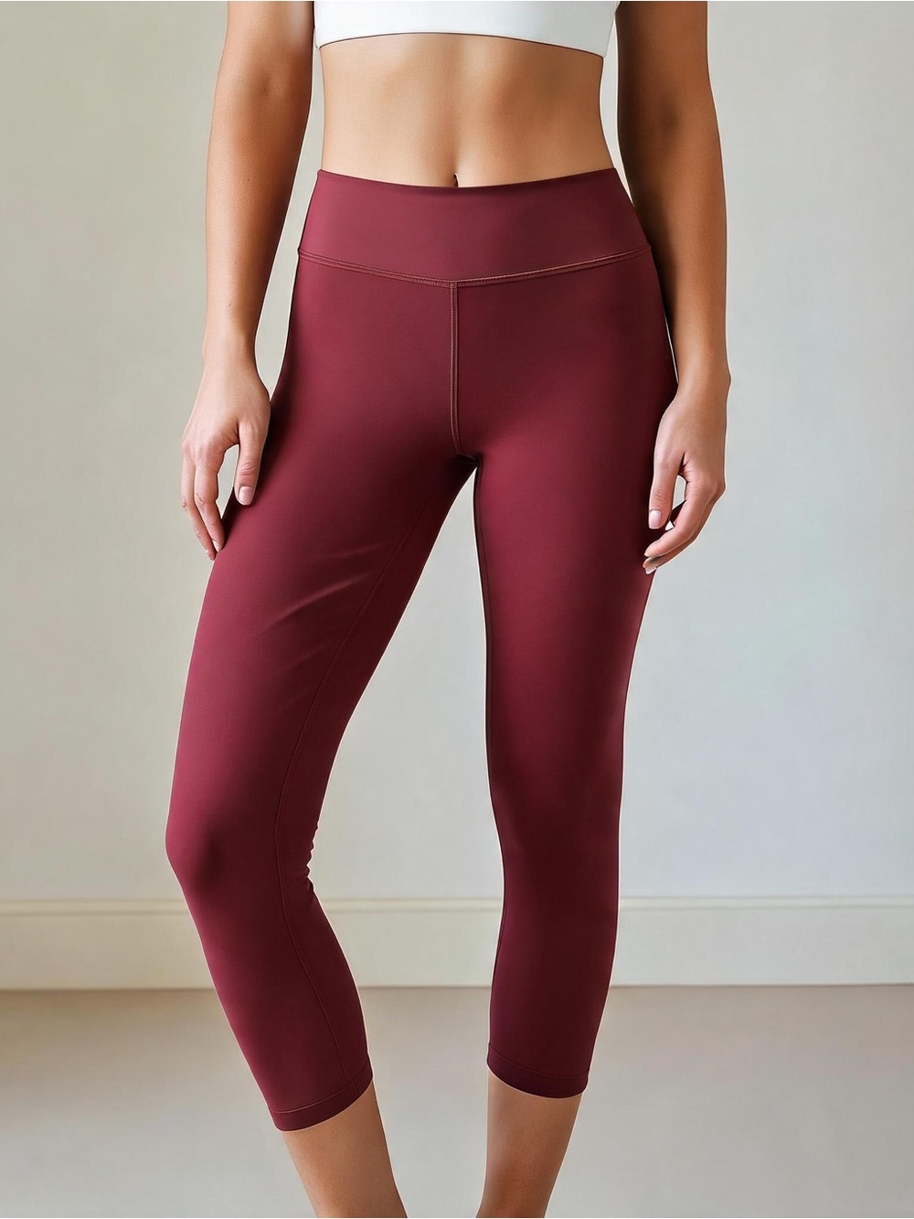 Whisper Burgundy 7/8 Leggings